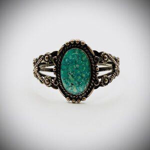 Vintage Sterling Turquoise-Style Cuff Bracelet - 23g